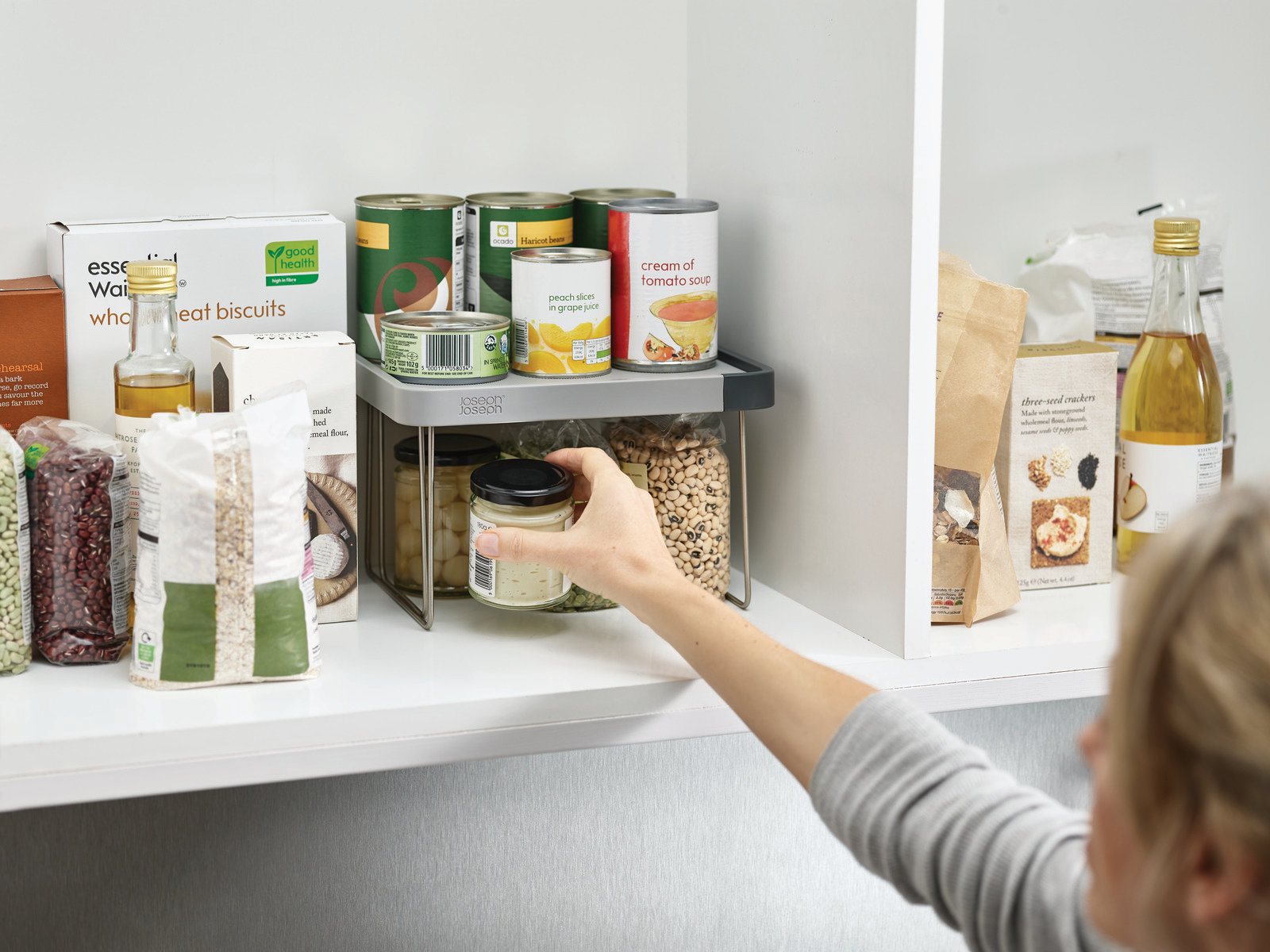 Kompakter und gestufter Organizer für die Aufbewahrung und Organisation von Küchenschränken | CupboardStore