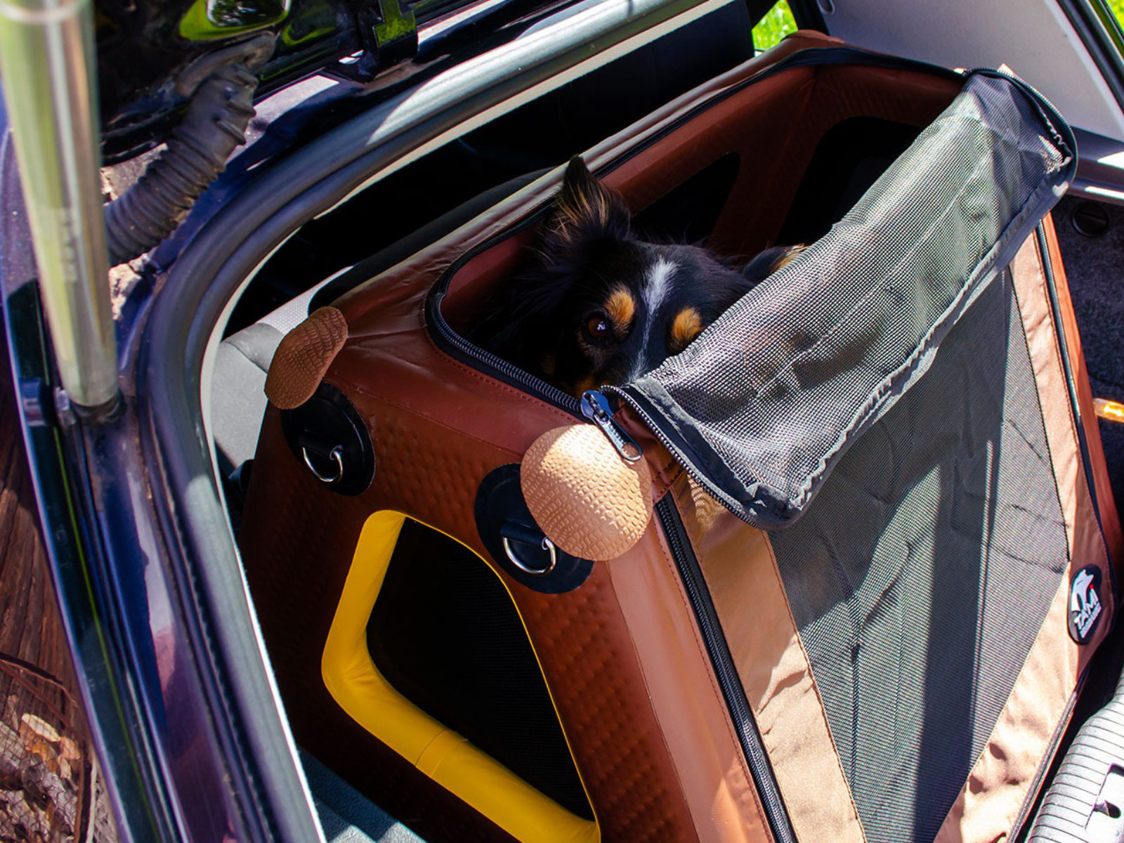 Kofferraum-Hundebox Transportbox Größe S-XXL - aufblasbar mit Airbagfunktion Tami für Auto und Home