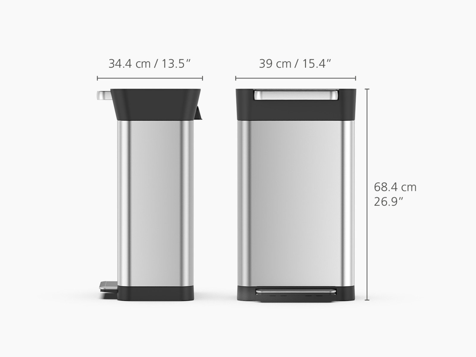 30 L Abfalleimer mit integrierter Abfallpresse | Titan