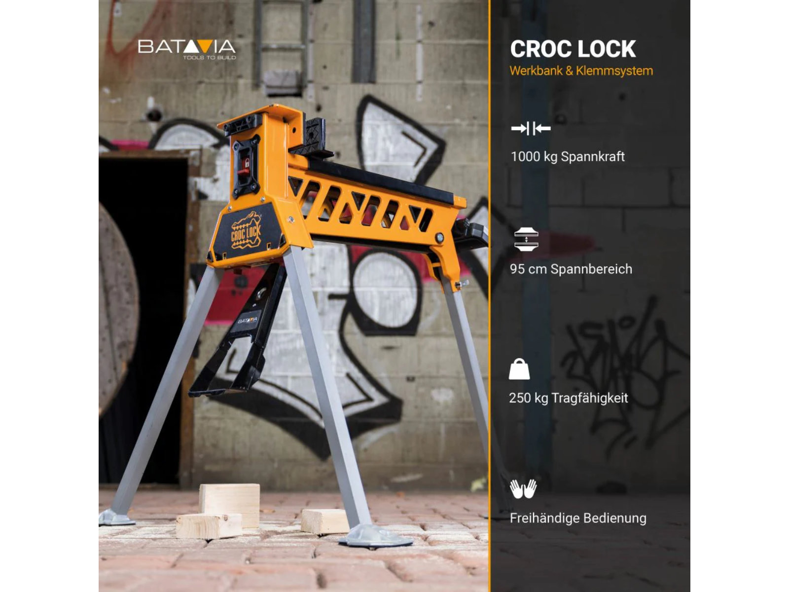 Werkbank- und Klemmsystem mit viel Zubehör und 1.000kg Anpressdruck | Crock Lock