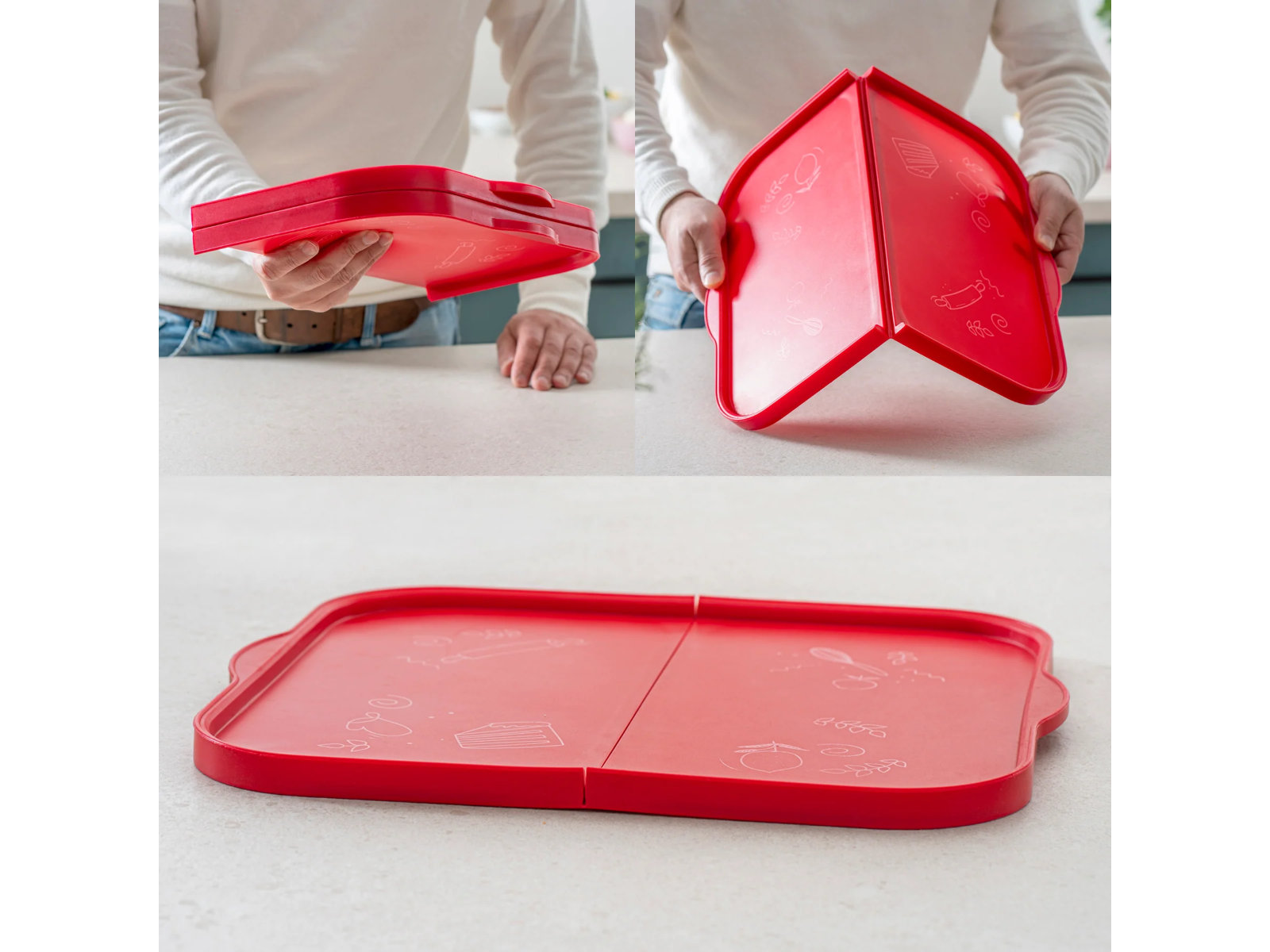 Faltbares Silikon-Backblech mit Metallkern