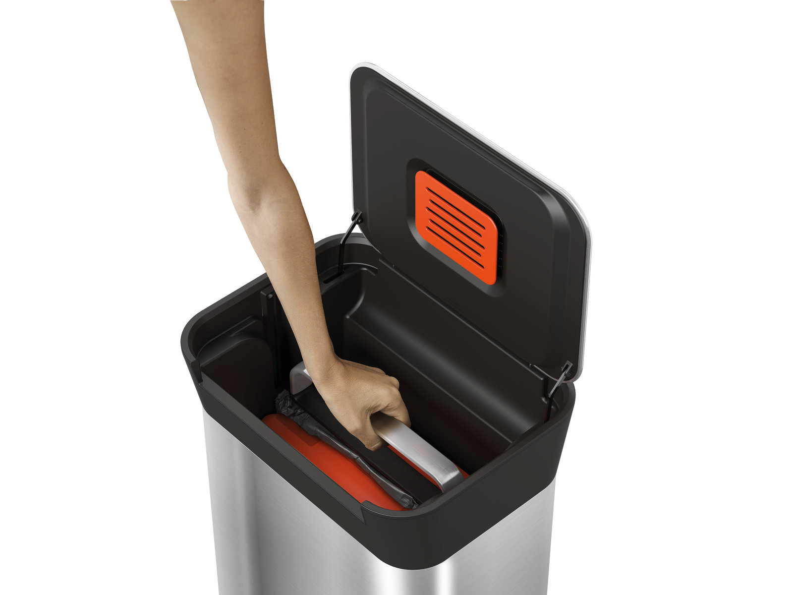 30 L Abfalleimer mit integrierter Abfallpresse | Titan