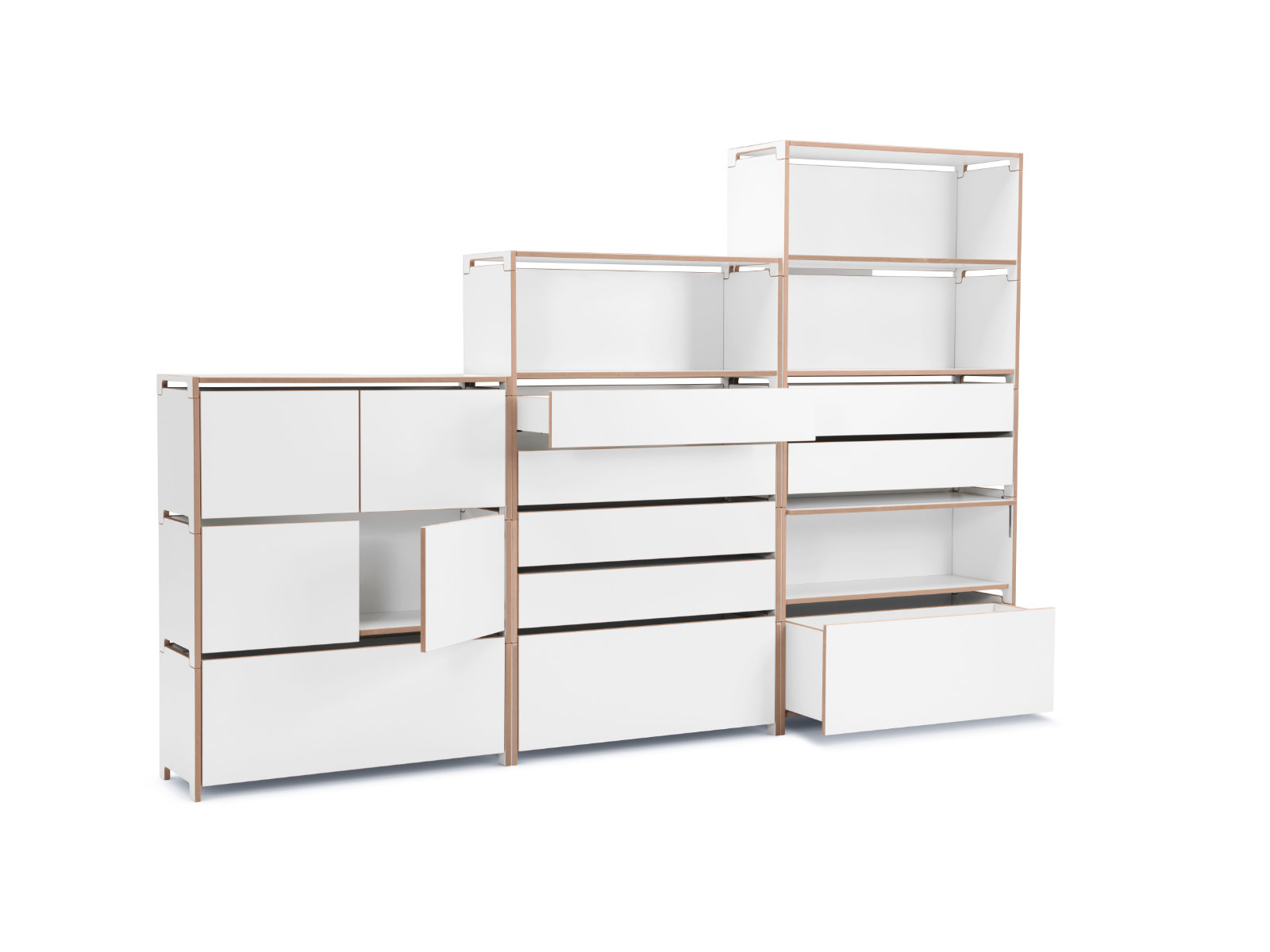 Regal mit 2 Schubladen tief 43,5 cm | Harry Regalsystem