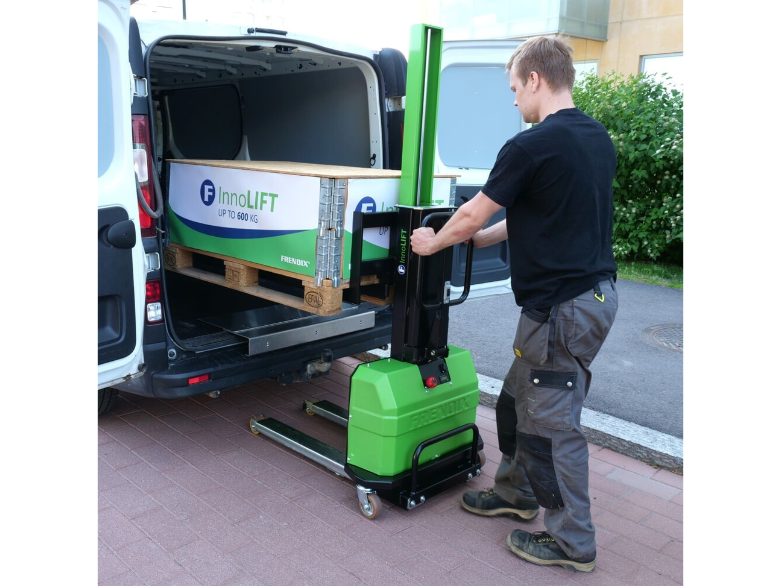 Ladeplatte 800 mm für InnoLIFT® ─ 600 kg │Patentierter Selbstverladender Mitnahmestapler ─ Elektro-Hochhubwagen│Frendix