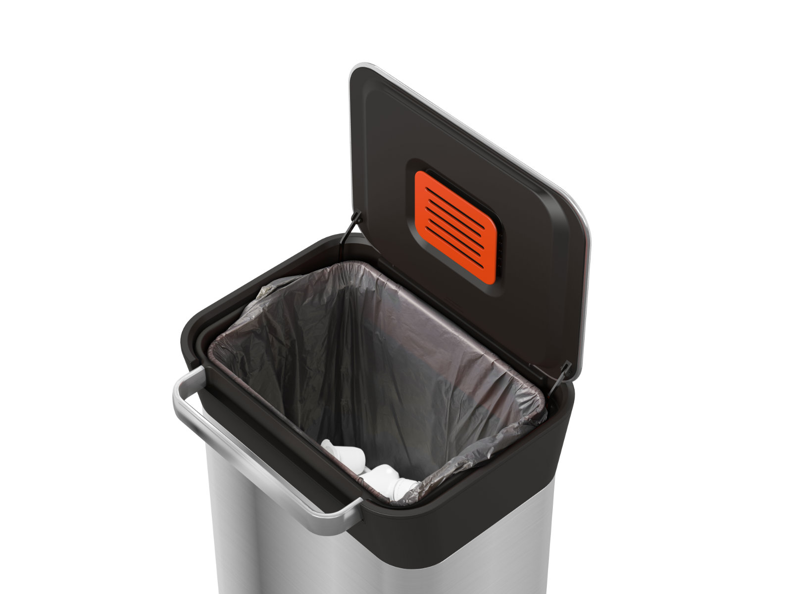 30 L Abfalleimer mit integrierter Abfallpresse | Titan