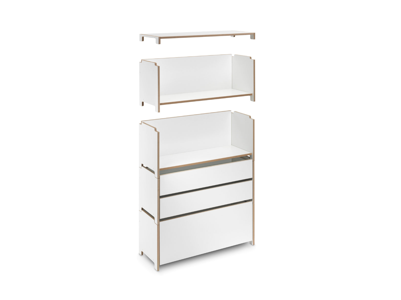 Regal mit 2 Schubladen tief 43,5 cm | Harry Regalsystem
