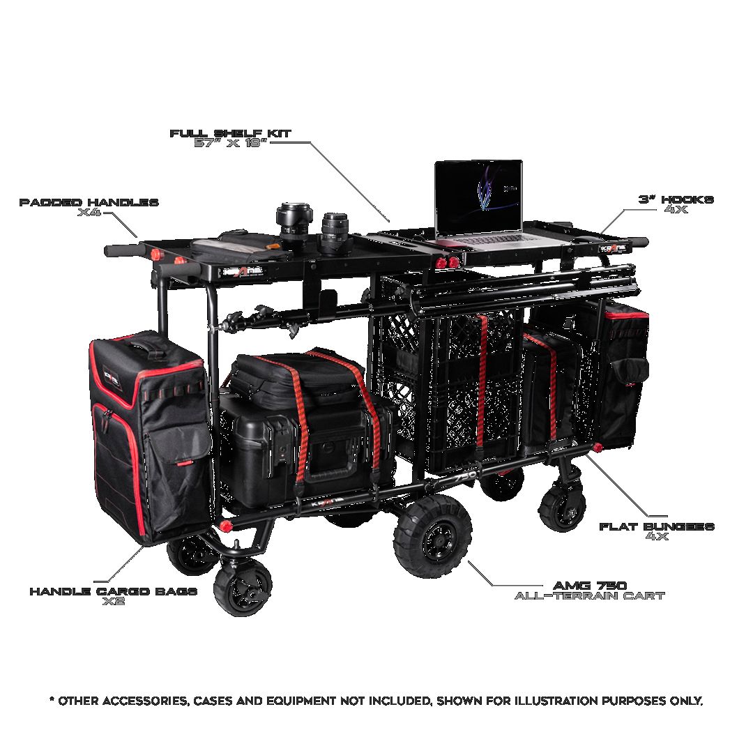 Transportwagen für Gelände mit voller Zubehörausstattung | Cart 750AT Shooter Rig Full