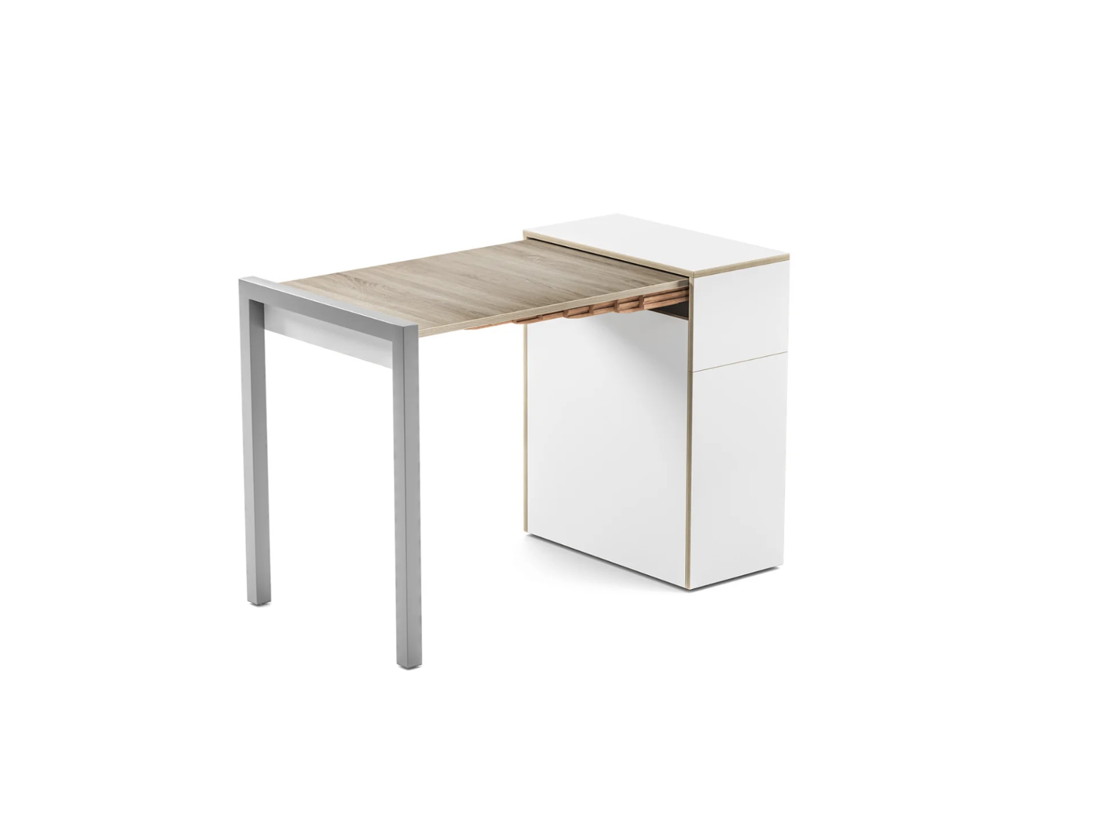 Schreibsekretär mit ausziehbarer Arbeitsfläsche und Schubladen-Vollauszug links ─ Weiß | Country Living ─ Alwin’s Secretary The Idealist