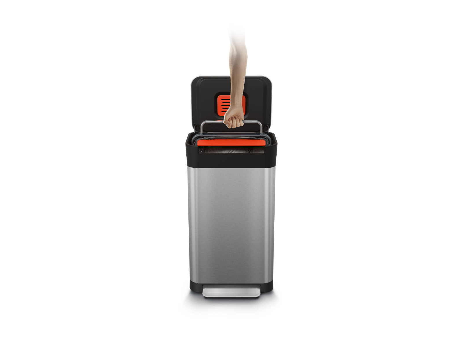 30 L Abfalleimer mit integrierter Abfallpresse | Titan