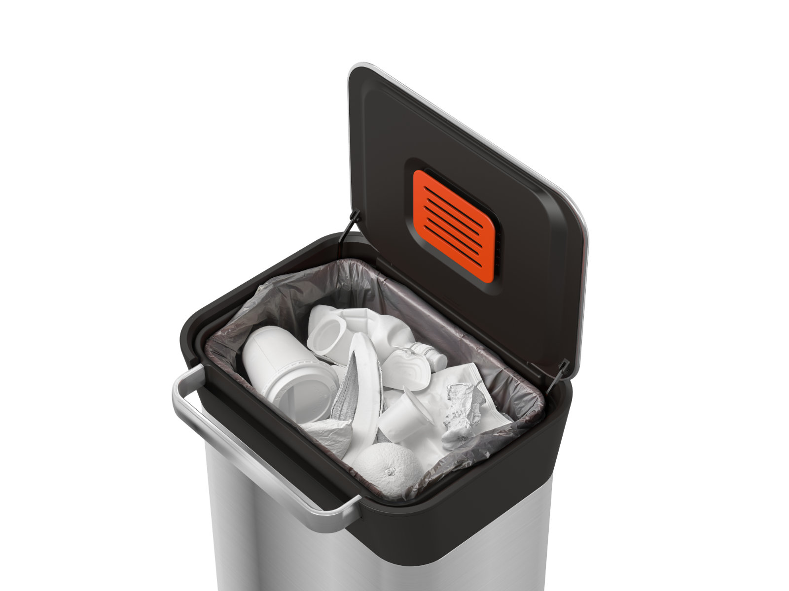 30 L Abfalleimer mit integrierter Abfallpresse | Titan