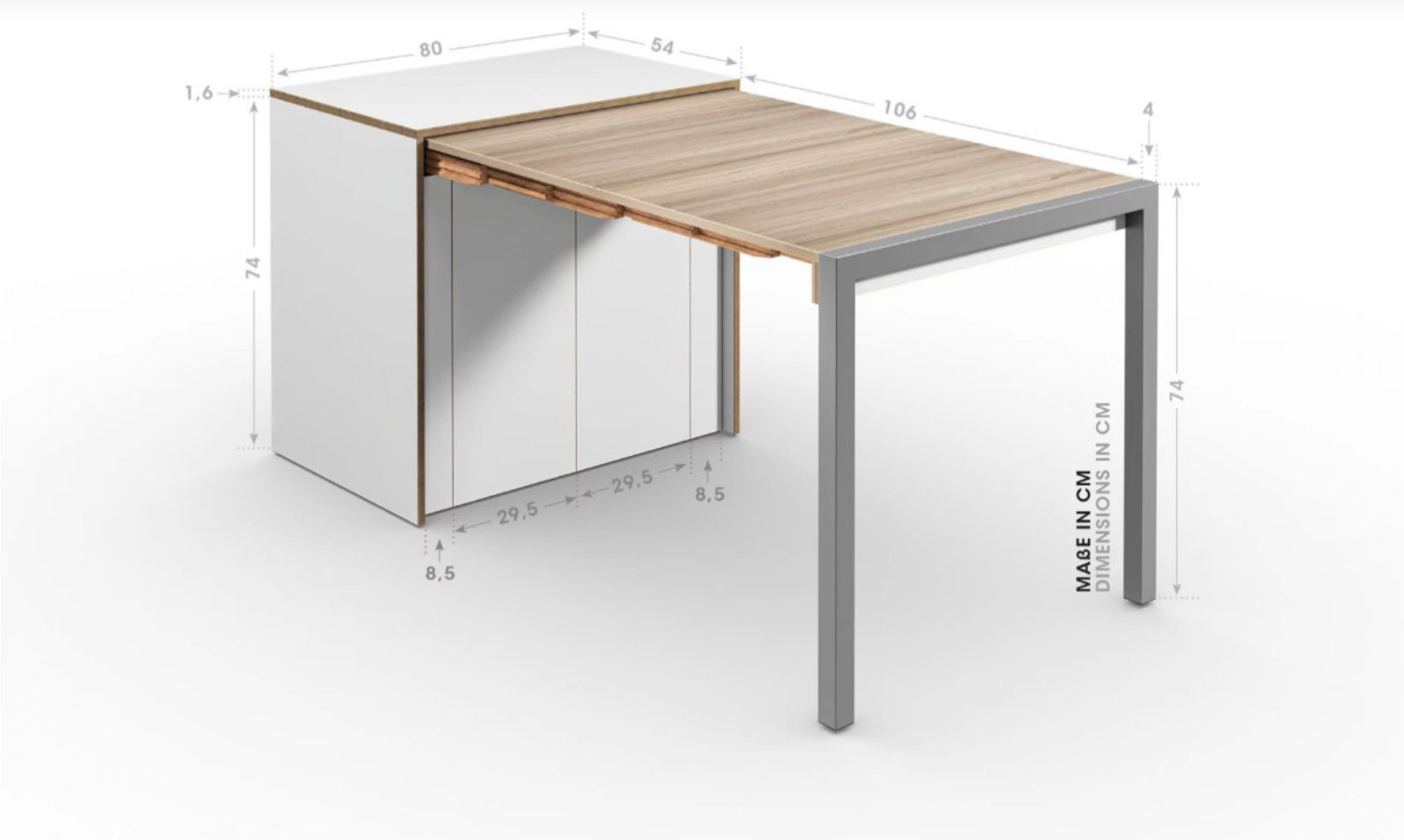 Sideboard mit ausziehbarem Tisch und Flügeltüren | Alwin's & Room Sideboard