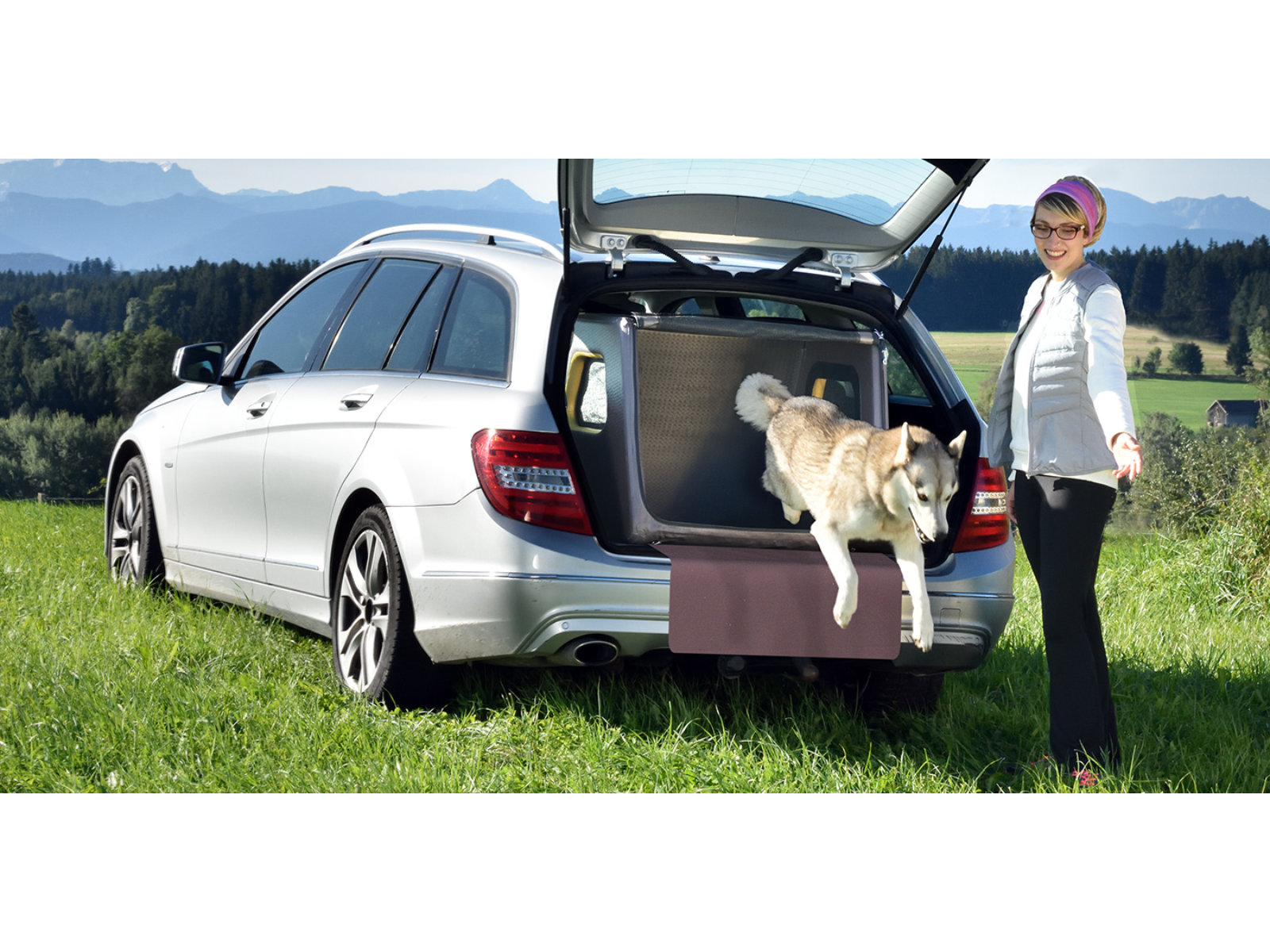Kofferraum-Hundebox Transportbox Größe S-XXL - aufblasbar mit Airbagfunktion Tami für Auto und Home