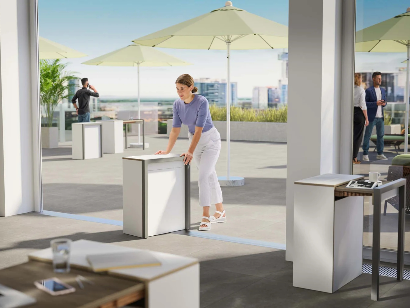 Schreibsekretär mit ausziehbarer Arbeitsfläsche und Schubladen-Vollauszug links ─ Weiß | Country Living ─ Alwin’s Secretary The Idealist